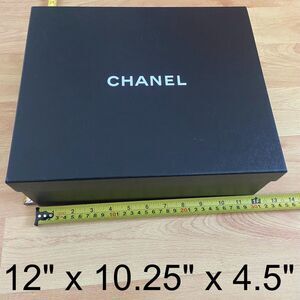 Chanel Gift Box - black small shoe gift box {empty} (12" x 10.25" x 4.5")